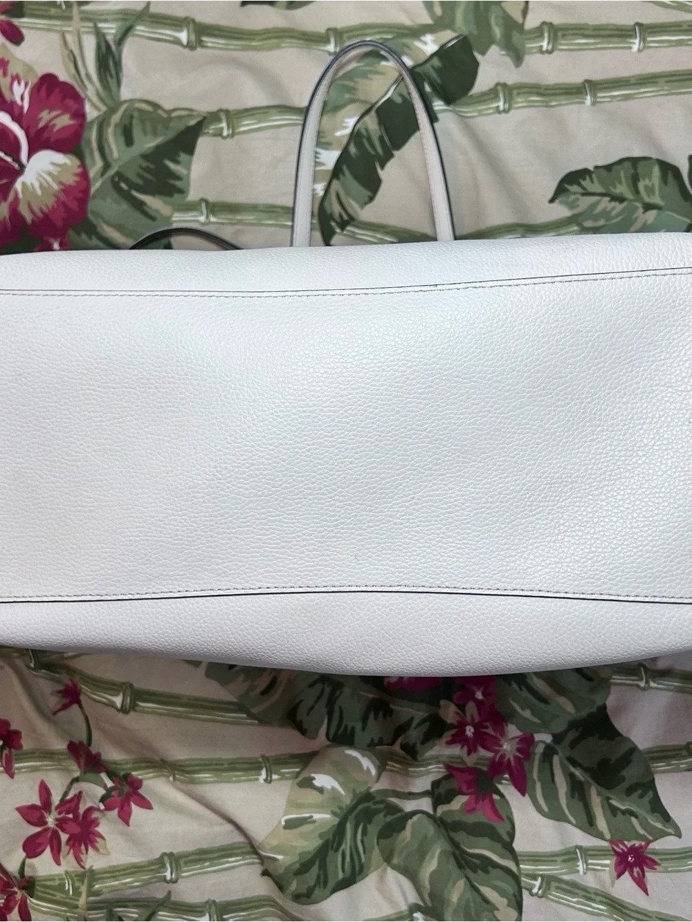 Coach Town Tote Chalk White Pebbled Leather Large Tote M2280-72673